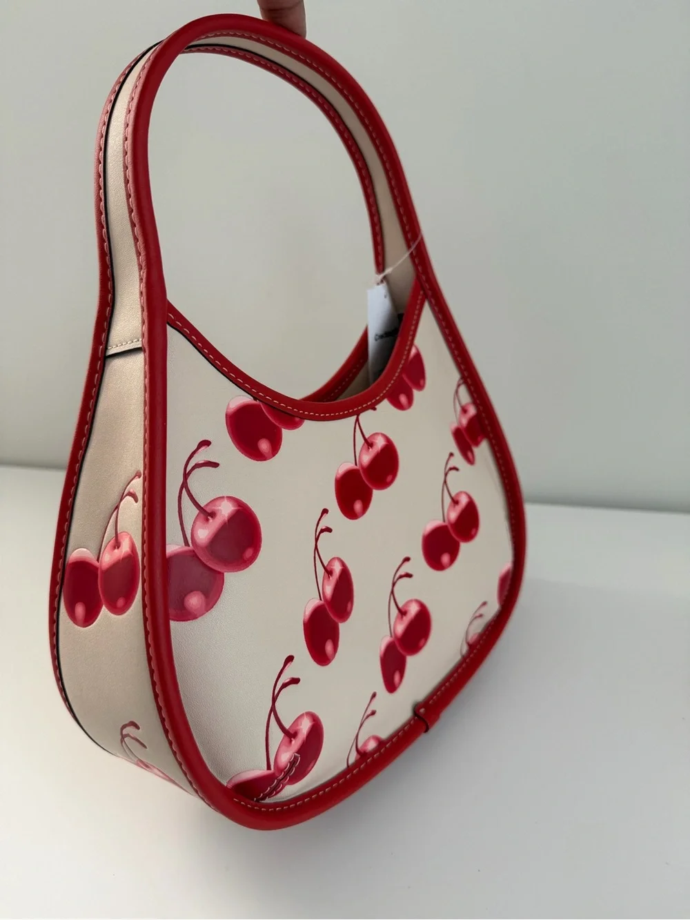 Coach Cream and Red Cherry Print Top-Handle Bag